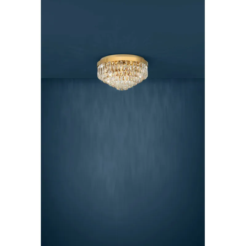 Plafoniera Eglo Valparaiso 39457, E14 8X40W Ø480Mm, Cristal, Transparent