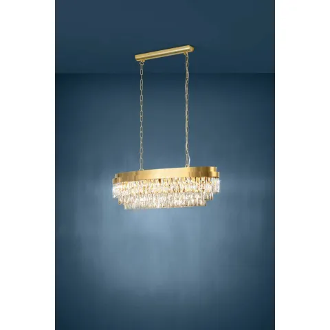 Suspensie Eglo Valparaiso 39462, E14 10X40W, Cristal, Transparent
