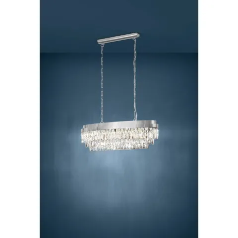 Suspensie Cristal Eglo Valparaiso 1 39494, E14 10X40W, Cristal, Transparent