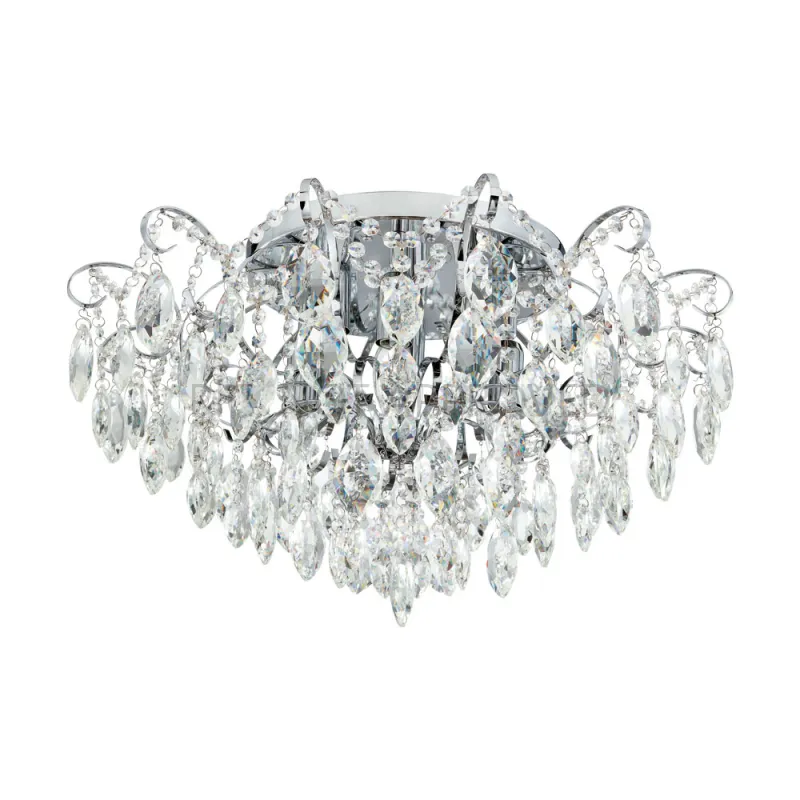 Plafoniera Eglo Fenoullet 39521, E14 6X25W Ø600Mm, Cristal, Transparent