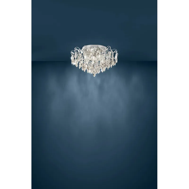 Plafoniera Eglo Fenoullet 39521, E14 6X25W Ø600Mm, Cristal, Transparent
