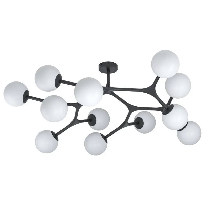 Plafoniera Eglo Maragall 39529, G9 12X3W, Sticla Opal Mat, Negru