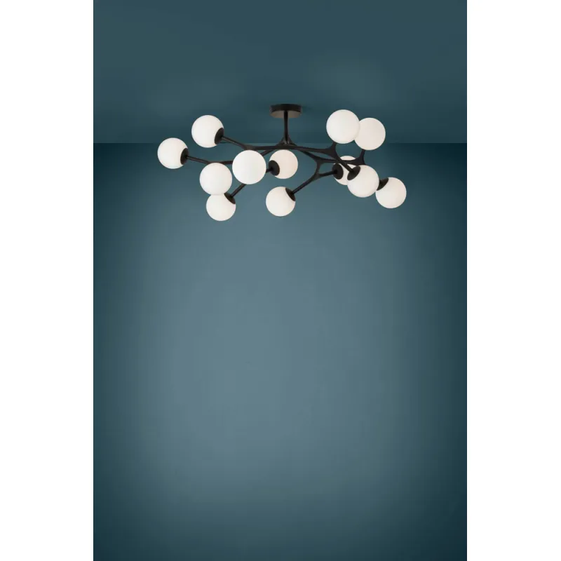 Plafoniera Eglo Maragall 39529, G9 12X3W, Sticla Opal Mat, Negru