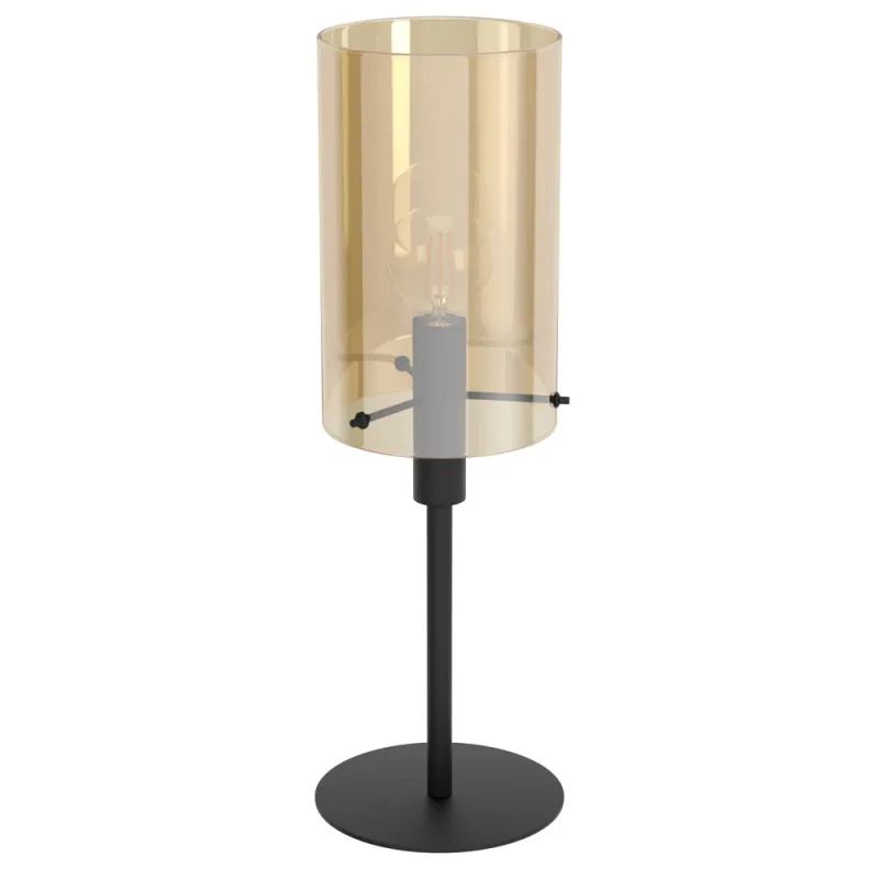 Veioza Eglo Polverara 39541, E27 1X40W Ø180Mm, Sticla Aburita, Chihlimbar