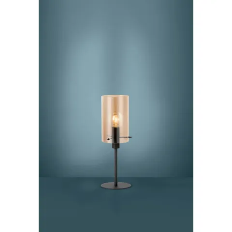 Veioza Eglo Polverara 39541, E27 1X40W Ø180Mm, Sticla Aburita, Chihlimbar