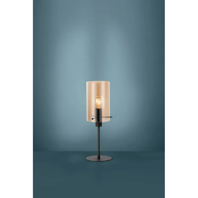 Veioza Eglo Polverara 39541, E27 1X40W Ø180Mm, Sticla Aburita, Chihlimbar