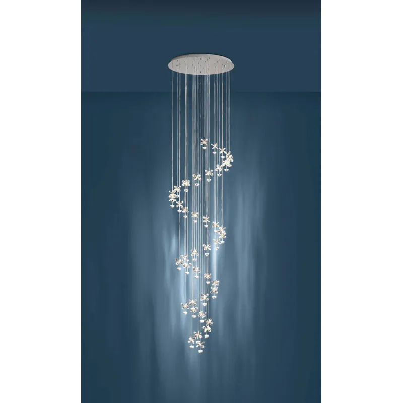 Suspensie Cristal Eglo Pianopoli 1 39545, Led 40X1.8W 8600Lm 3000K Ø780Mm, Cristal, Transparent