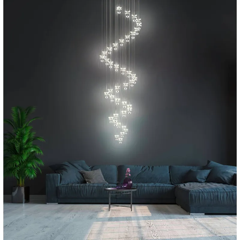 Suspensie Cristal Eglo Pianopoli 1 39545, Led 40X1.8W 8600Lm 3000K Ø780Mm, Cristal, Transparent