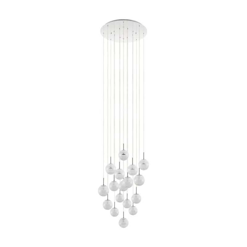 Suspensie Cristal Eglo Montefio 2 39547, Led 17X5W 8160Lm 3000K Ø780Mm, Cristal, Transparent, Alb