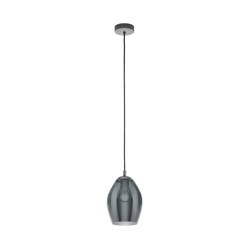 Pendul Eglo Estanys 39564, E27 1X60W Ø190Mm, Negru Transparent
