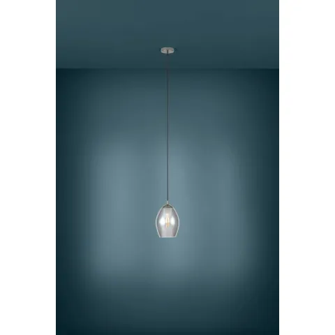 Pendul Eglo Estanys 39564, E27 1X60W Ø190Mm, Negru Transparent