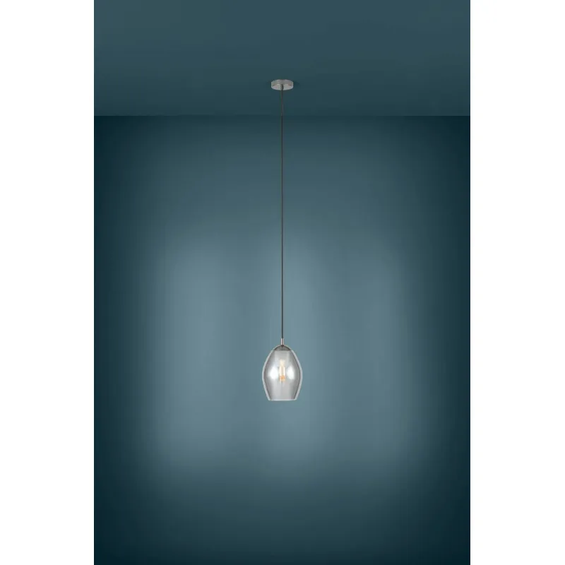 Pendul Eglo Estanys 39564, E27 1X60W Ø190Mm, Negru Transparent