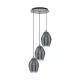 Suspensie Eglo Estanys 39565, E27 3X60W Ø450Mm, Sticla Aburita, Nichel Nero