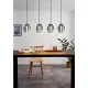 Suspensie Eglo Estanys 39566, E27 4X60W, Sticla Aburita, Nichel Nero