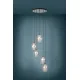 Suspensie Eglo Estanys 39567, E27 5X60W Ø580Mm, Sticla Aburita, Nichel Nero