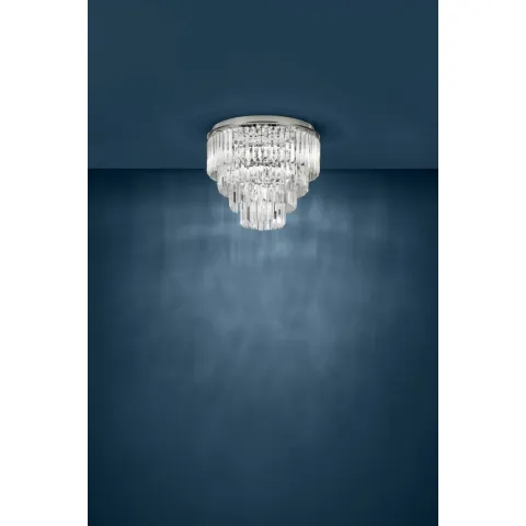 Plafoniera Eglo Agrigento 39569, E14 7X40W Ø500Mm, Cristal, Transparent