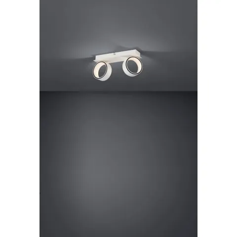 Plafoniera Eglo Albariza 39585, Led 2X5W 1300Lm 3000K, Otel, Aluminiu, Crom, Alb