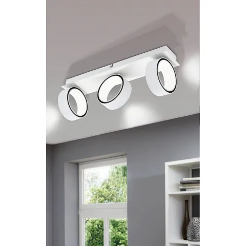 Plafoniera Eglo Albariza 39586, Led 3X5W 1950Lm 3000K, Otel, Aluminiu, Crom, Alb