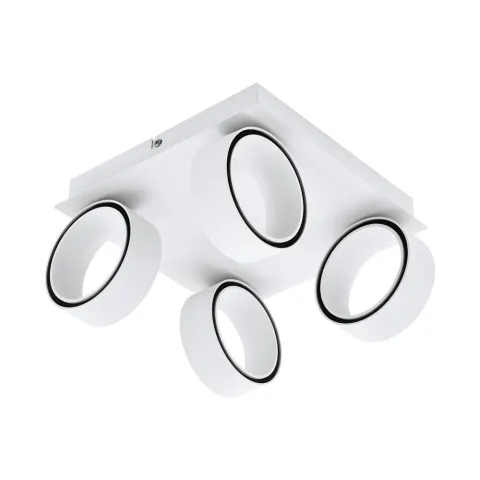 Plafoniera Eglo Albariza 39587, Led 4X5W 2600Lm 3000K, Aluminiu, Otel, Alb, Crom
