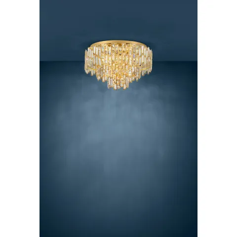 Plafoniera Eglo Calmeilles 39611, E14 10X25W Ø630Mm, Cristal, Transparent