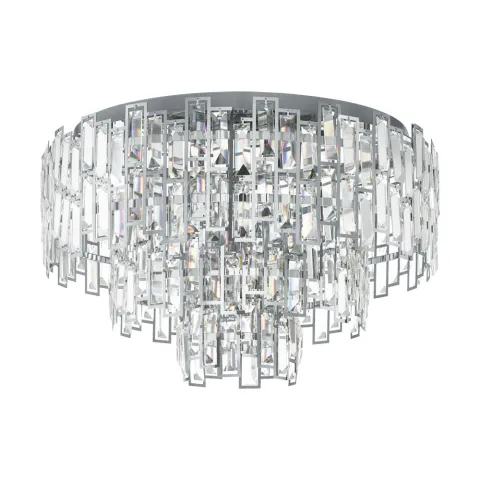 Plafoniera Eglo Calmeilles 1 39624, E14 10X25W Ø630Mm, Cristal, Transparent