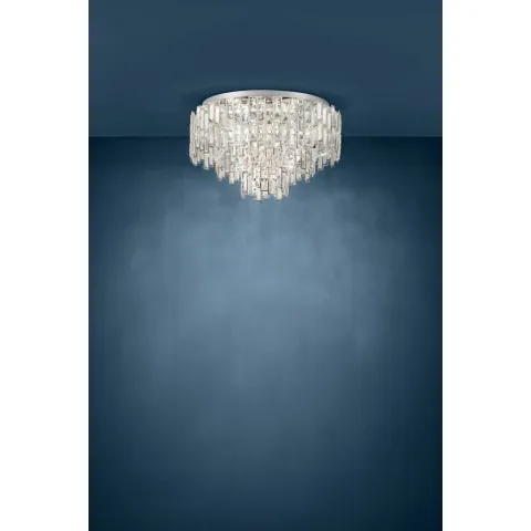 Plafoniera Eglo Calmeilles 1 39624, E14 10X25W Ø630Mm, Cristal, Transparent