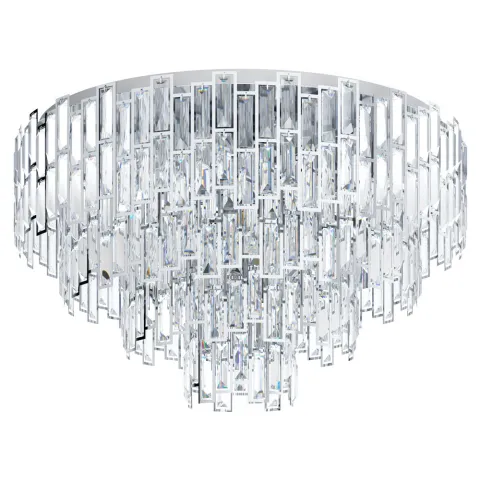 Plafoniera Eglo Calmeilles 1 39625, E14 10X25W Ø780Mm, Cristal, Transparent
