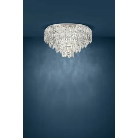 Plafoniera Eglo Calmeilles 1 39625, E14 10X25W Ø780Mm, Cristal, Transparent