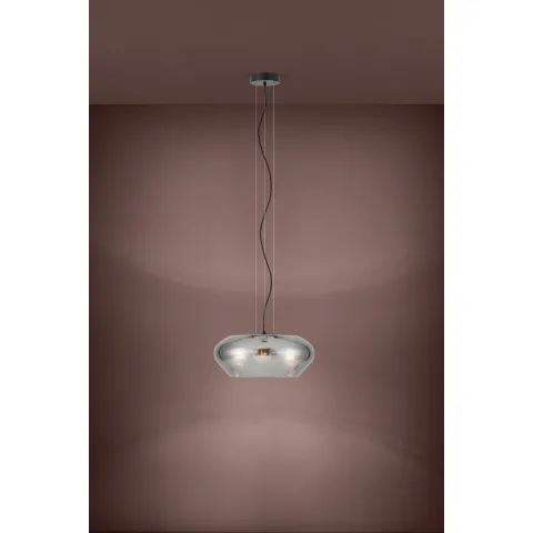 Pendul Eglo Priorat 39658, E27 3X20W Ø500Mm, Negru Transparent
