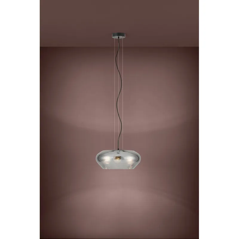 Pendul Eglo Priorat 39658, E27 3X20W Ø500Mm, Negru Transparent