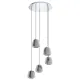 Suspensie Eglo Albarino 39668, E27 5X40W Ø555Mm, Sticla Aburita, Crom
