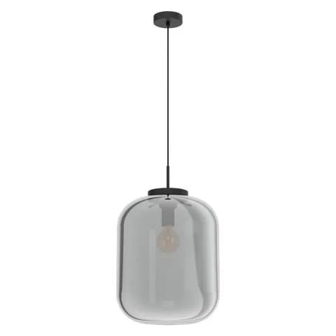 Pendul Eglo Bulciago 39674, E27 1X40W Ø350Mm, Negru Transparent