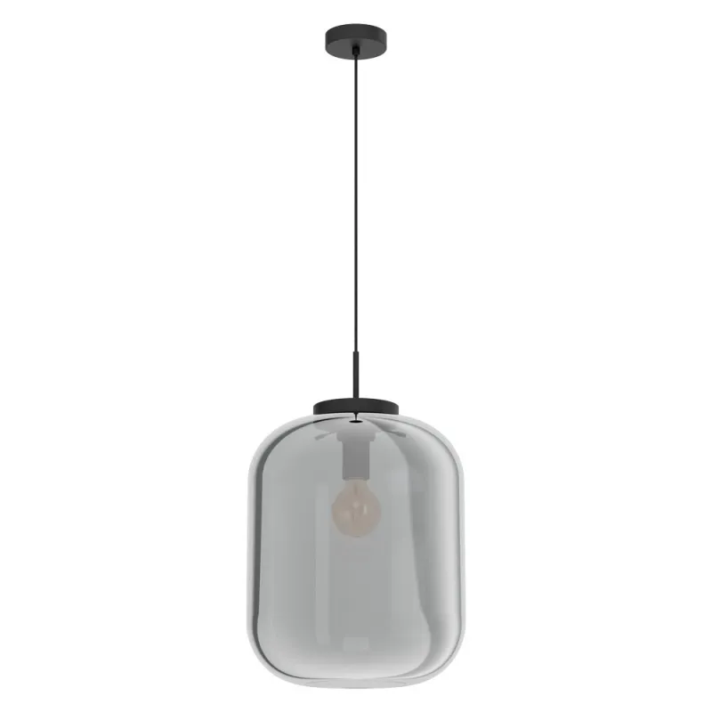 Pendul Eglo Bulciago 39674, E27 1X40W Ø350Mm, Negru Transparent