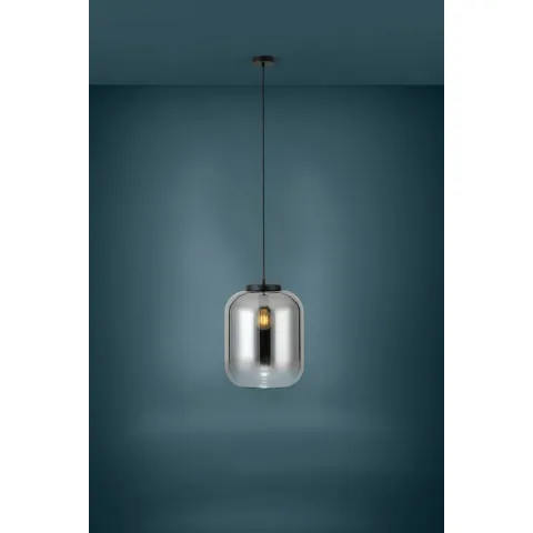 Pendul Eglo Bulciago 39674, E27 1X40W Ø350Mm, Negru Transparent