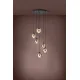 Suspensie Eglo Lemorieta 39687, E27 6X40W Ø570Mm, Sticla Aburita, Negru