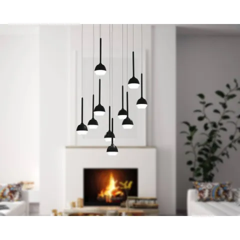 Suspensie Eglo Nucetto 39714, Led 10X4.5W 5300Lm 3000K Ø580Mm, Otel, Transparent