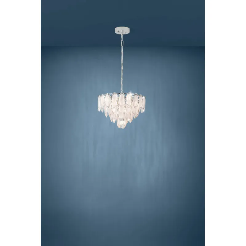 Candelabru Eglo Carvario 39721, E14 7X40W Ø485Mm, Transparent, Satinat
