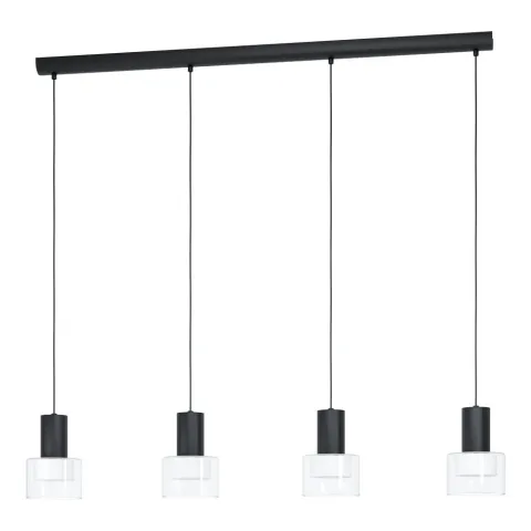 Suspensie Eglo Molineros 39726, Gu10 4X5W, Sticla, Plastic, Negru