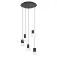 Suspensie Eglo Molineros 39727, Gu10 5X5W Ø530Mm, Plastic, Sticla, Negru