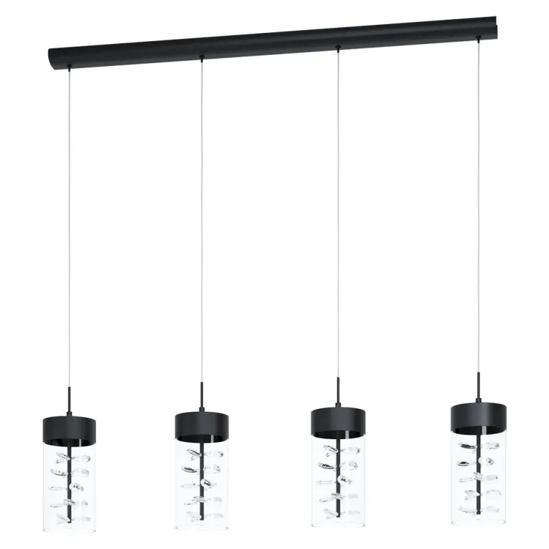 Suspensie Eglo Cabezola 39737, Led 4X6.6W 2880Lm 3000K, Cristal, Transparent