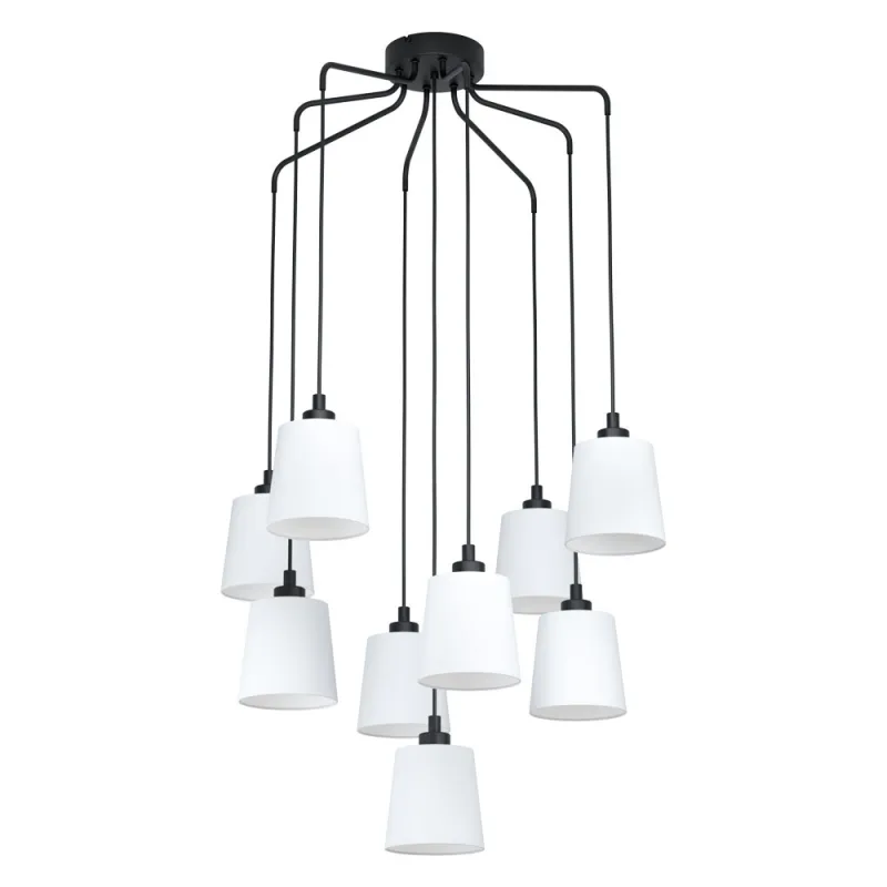 Suspensie Eglo Bernabetta 39738, E27 9X40W Ø780Mm, Textil, Alb
