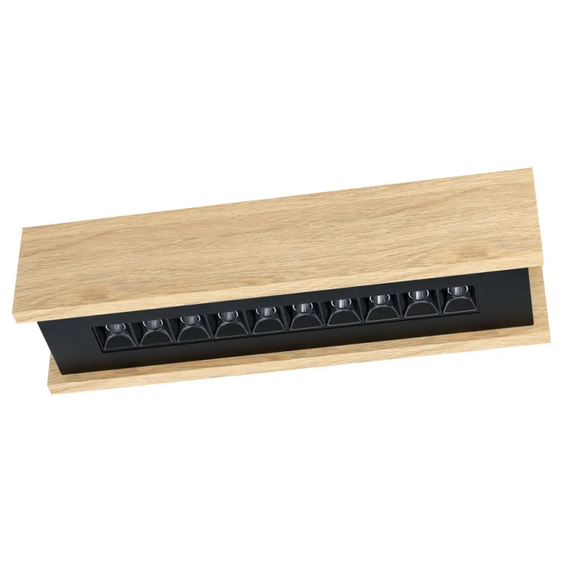 Plafoniera Eglo Termini 2 39788, Led 9.8W 1450Lm 3000K, Lemn, Maro, Negru