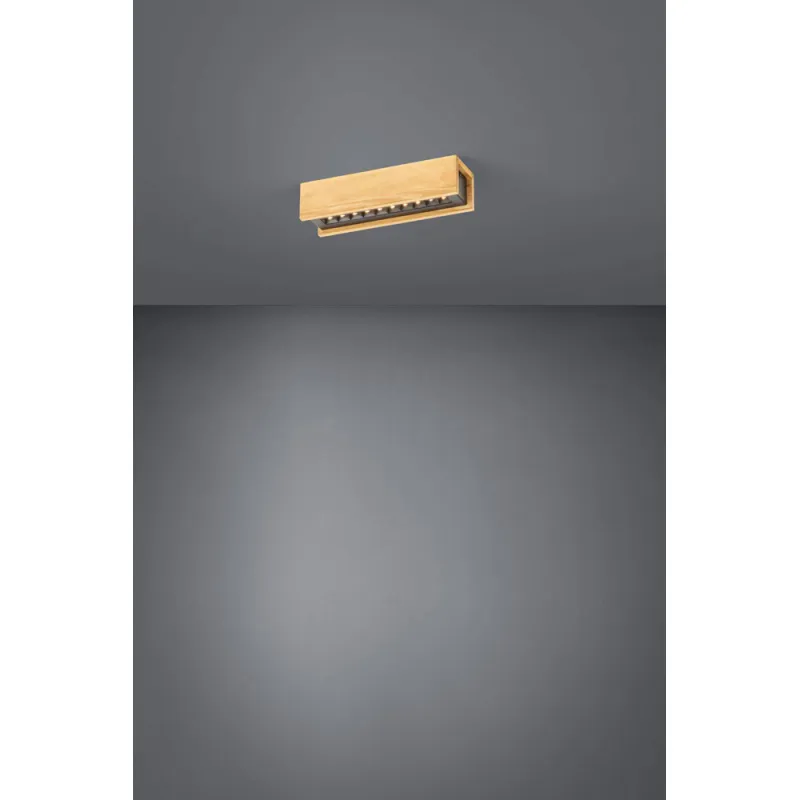 Plafoniera Eglo Termini 2 39788, Led 9.8W 1450Lm 3000K, Lemn, Maro, Negru