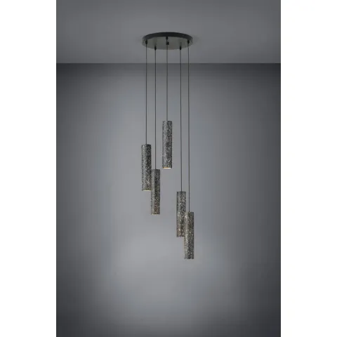 Suspensie Eglo Mentalona 39823, Gu10 5X4.5W Ø365Mm, Otel, Negru, Alb