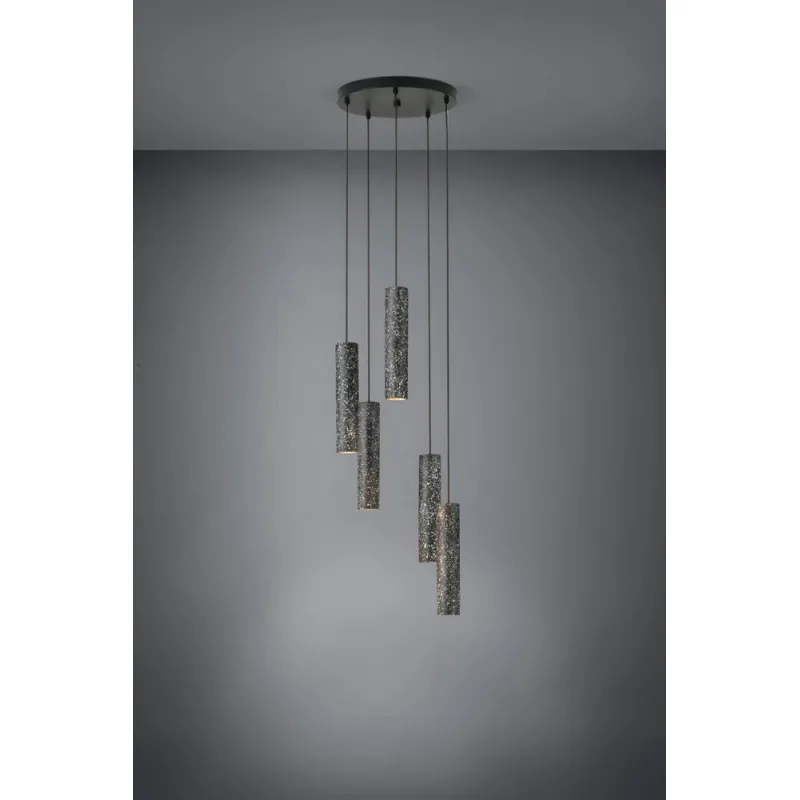 Suspensie Eglo Mentalona 39823, Gu10 5X4.5W Ø365Mm, Otel, Negru, Alb