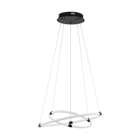Suspensie Eglo Banderillas 39839, Led 22W 5800Lm 3000K Ø600Mm, Otel, Negru, Alb