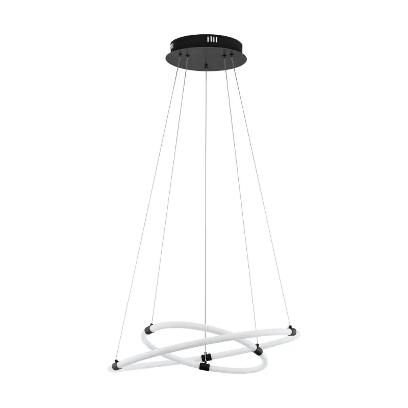 Suspensie Eglo Banderillas 39839, Led 22W 5800Lm 3000K Ø600Mm, Otel, Negru, Alb