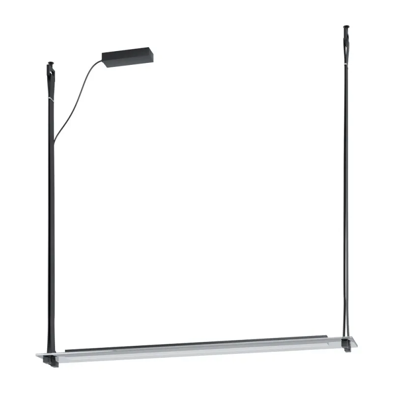 Suspensie Eglo Pravomera 39843, Led 8X4.5W 3500Lm 2700-5000K, Sticla Aburita, Negru