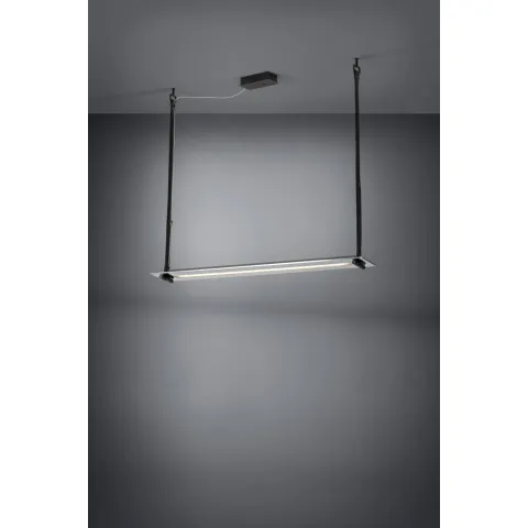 Suspensie Eglo Pravomera 39843, Led 8X4.5W 3500Lm 2700-5000K, Sticla Aburita, Negru