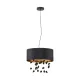 Suspensie Eglo Escuela 39845, E27 3X16W Ø530Mm, Textil, Transparent, Negru
